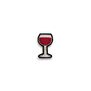 Red wine glass shaped embroidered brooch